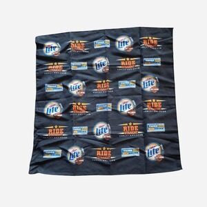 Vintage Miller Lite Harley Davidson black & orange bandana